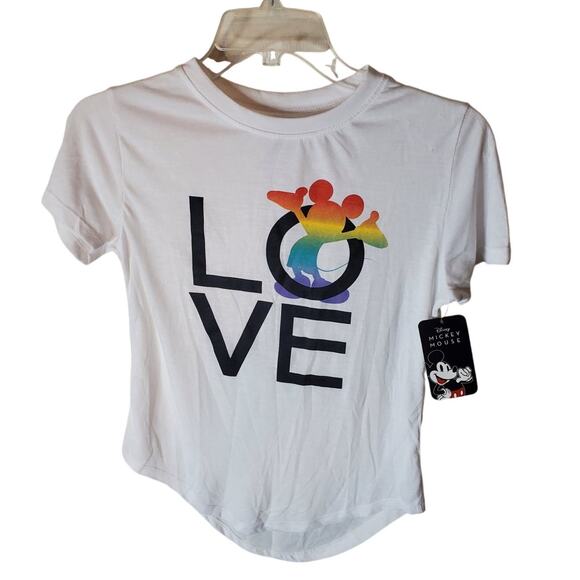 Disney Rainbow Mickey LOVE Tee, NWT, XS - Picture 1 of 5